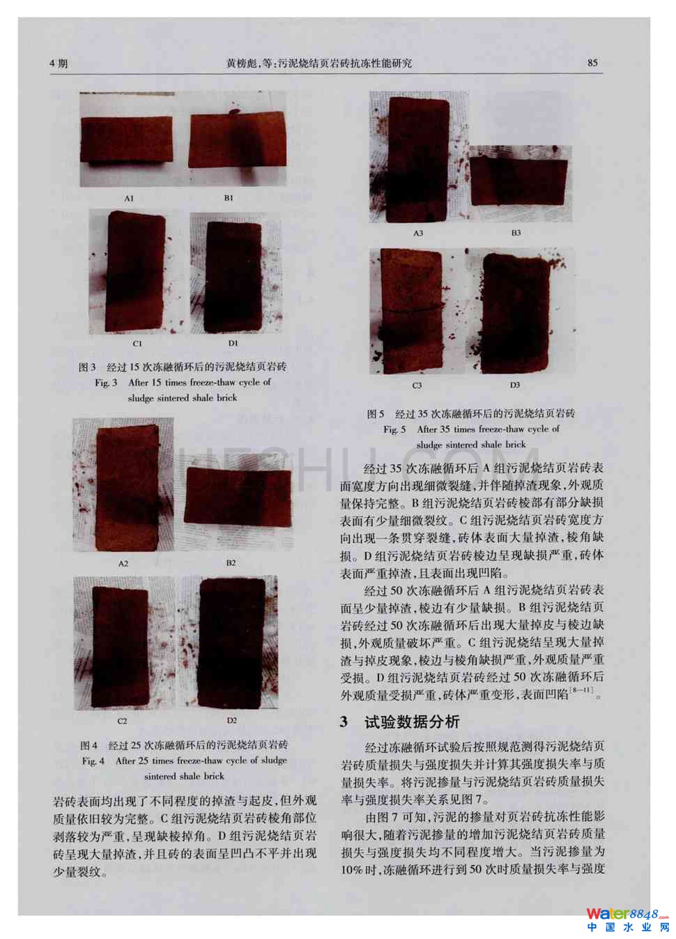 污泥烧结页岩砖抗冻性能研究第2页