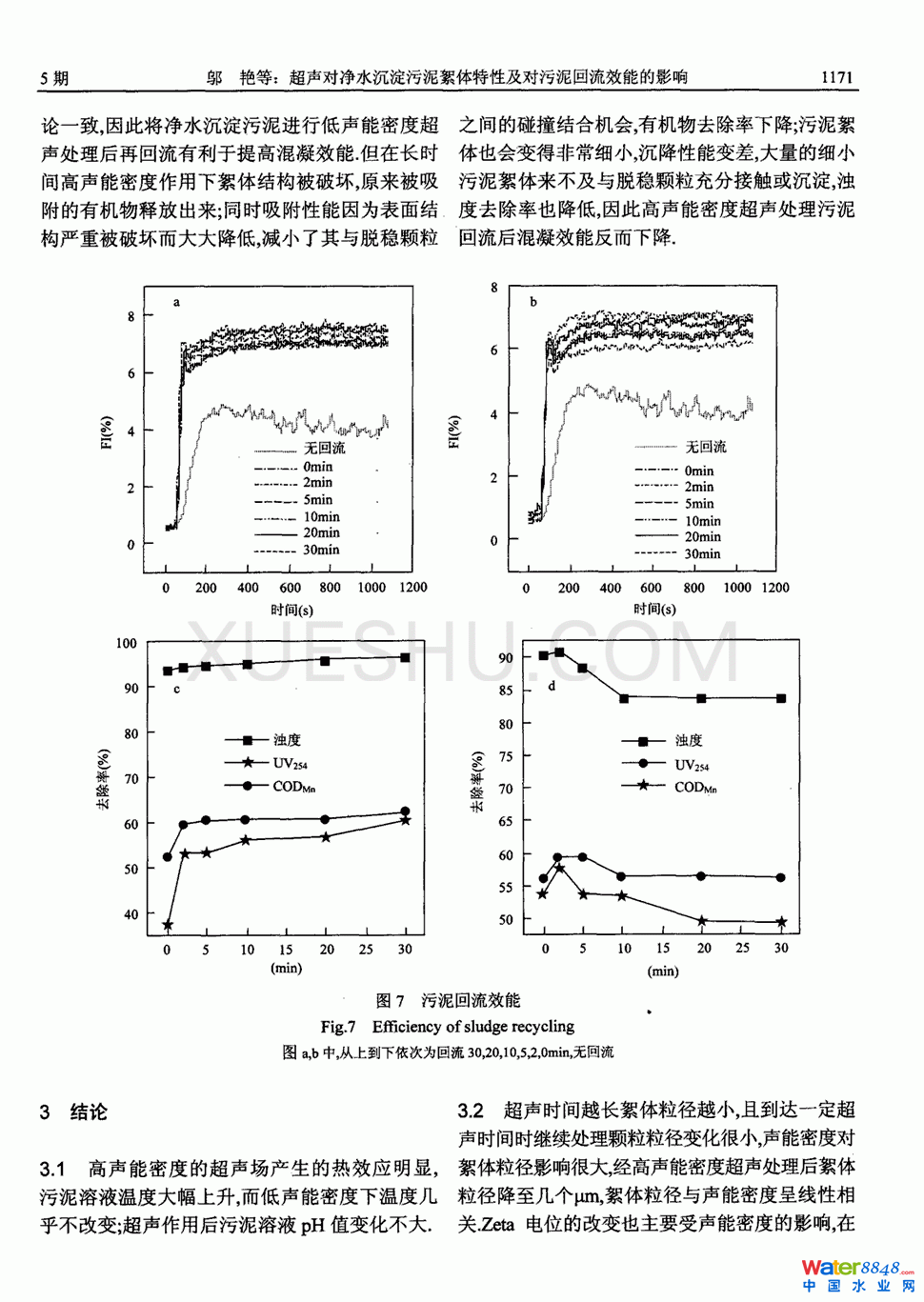 超声对净水沉淀污泥絮体特性及对污泥回流效能的影响第5页