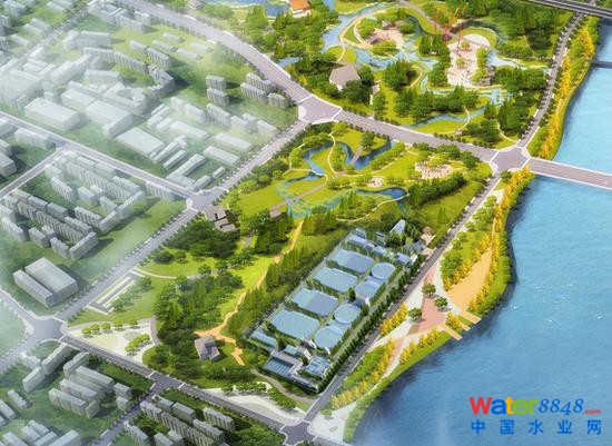 柳沙堰城市生活污水处理厂效果图