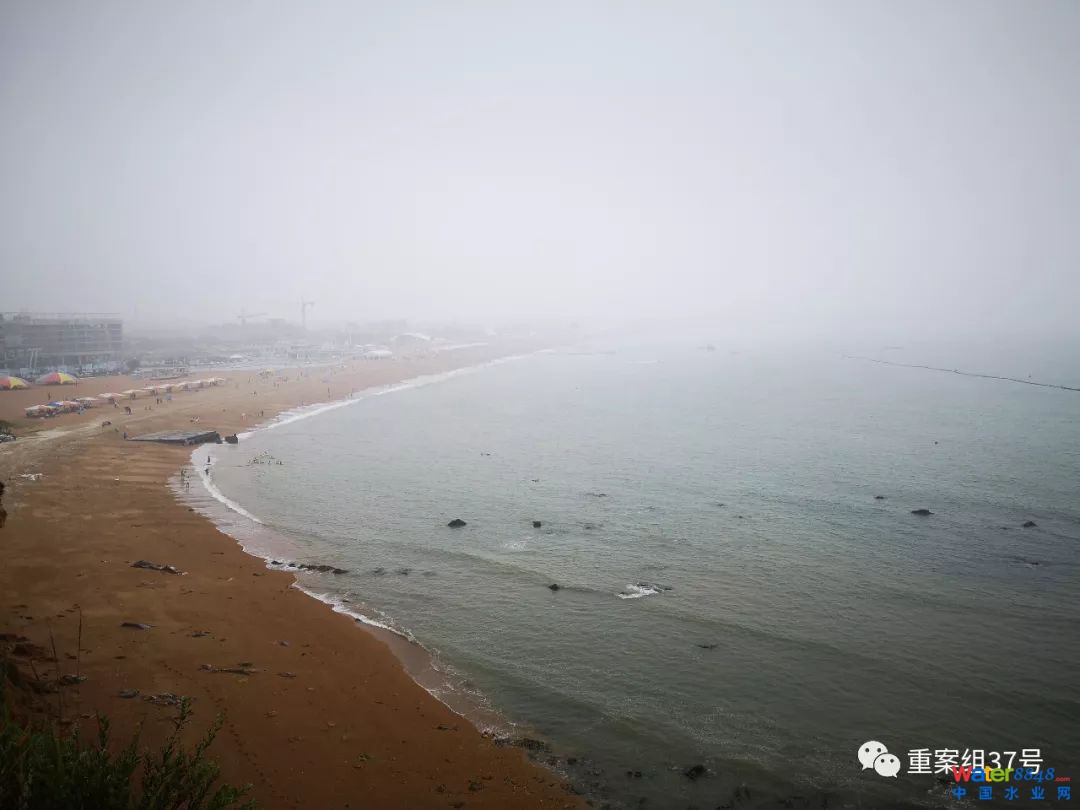 ▲海摊上的排水口很远距离就能看到。新京报记者 段睿超 摄