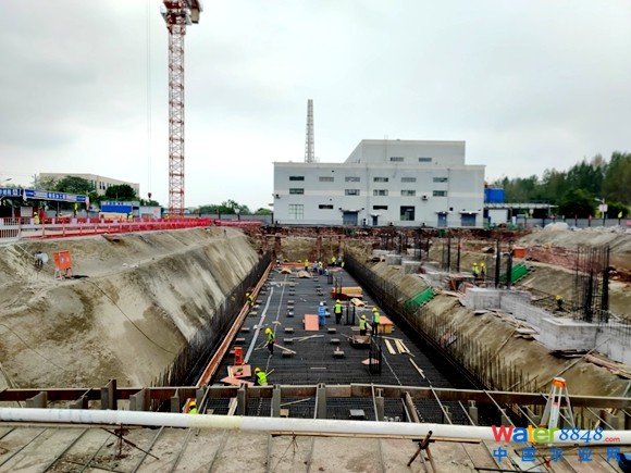 珞璜污泥处置中心扩建工程基础施工。珞璜污泥处置中心供图 华龙网发
